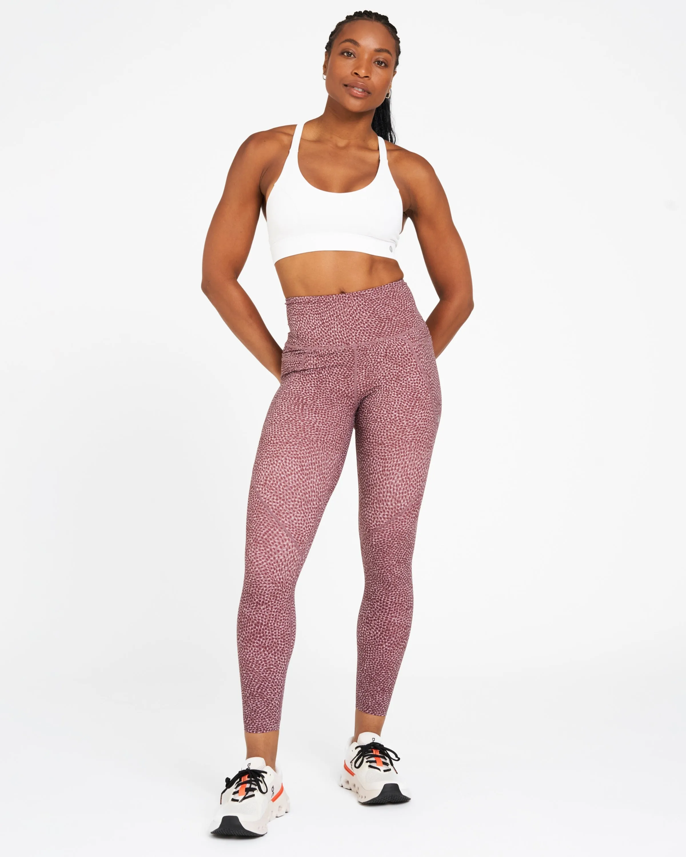 Sculpt High-Waisted Leggings Speckled Print Elderberry