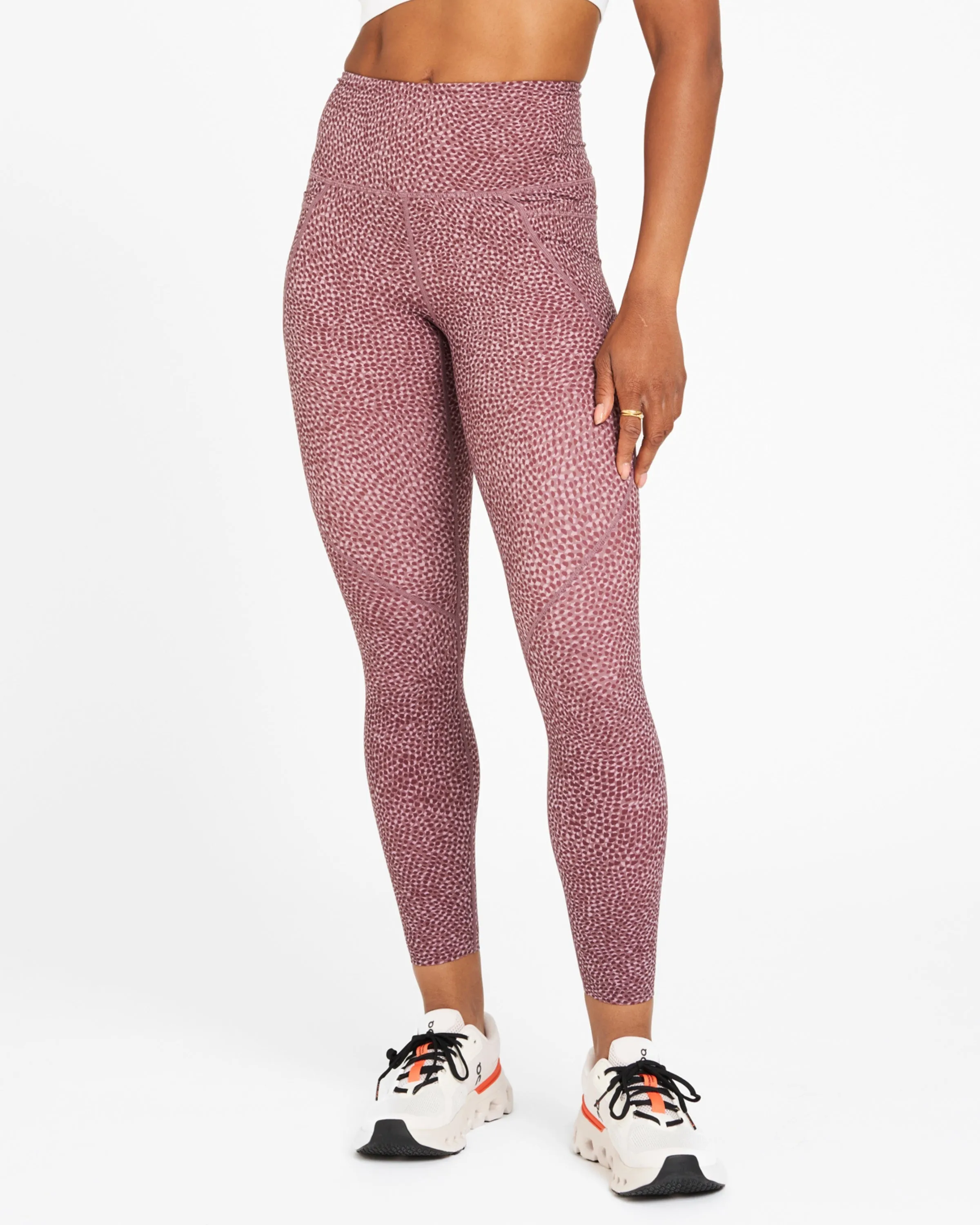 Sculpt High-Waisted Leggings Speckled Print Elderberry