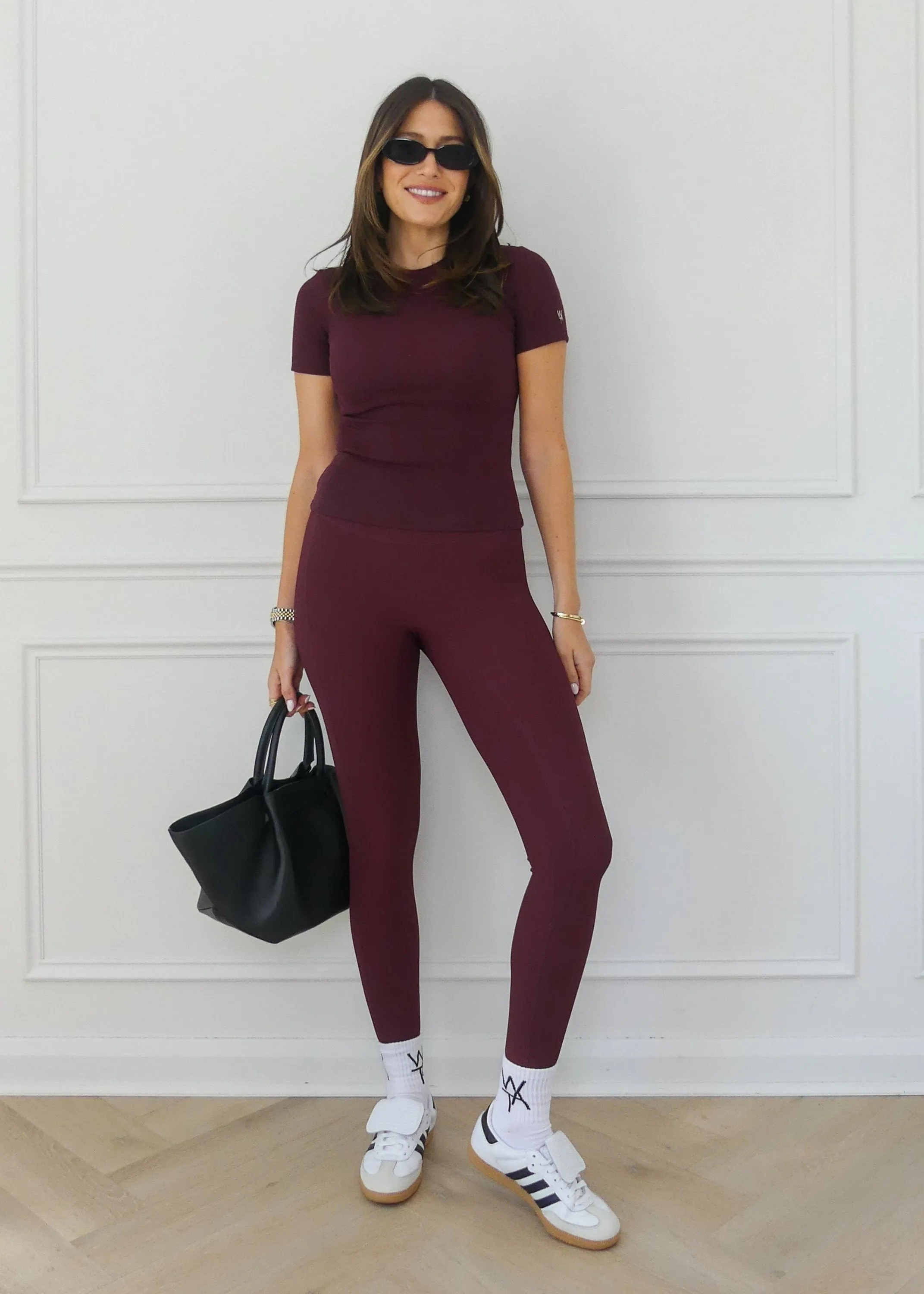SCULPT RIB LEGGINGS - BORDEAUX