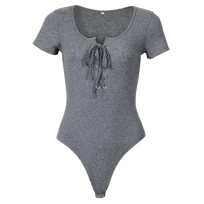 Sexy Romper Bodysuit Women Overalls Autumn Jumpsuit Mujer Feminino Cropped Body Suit Femme Bandage Bodysuit Shorts Knitted GV711