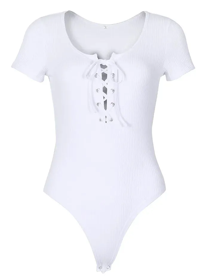 Sexy Romper Bodysuit Women Overalls Autumn Jumpsuit Mujer Feminino Cropped Body Suit Femme Bandage Bodysuit Shorts Knitted GV711