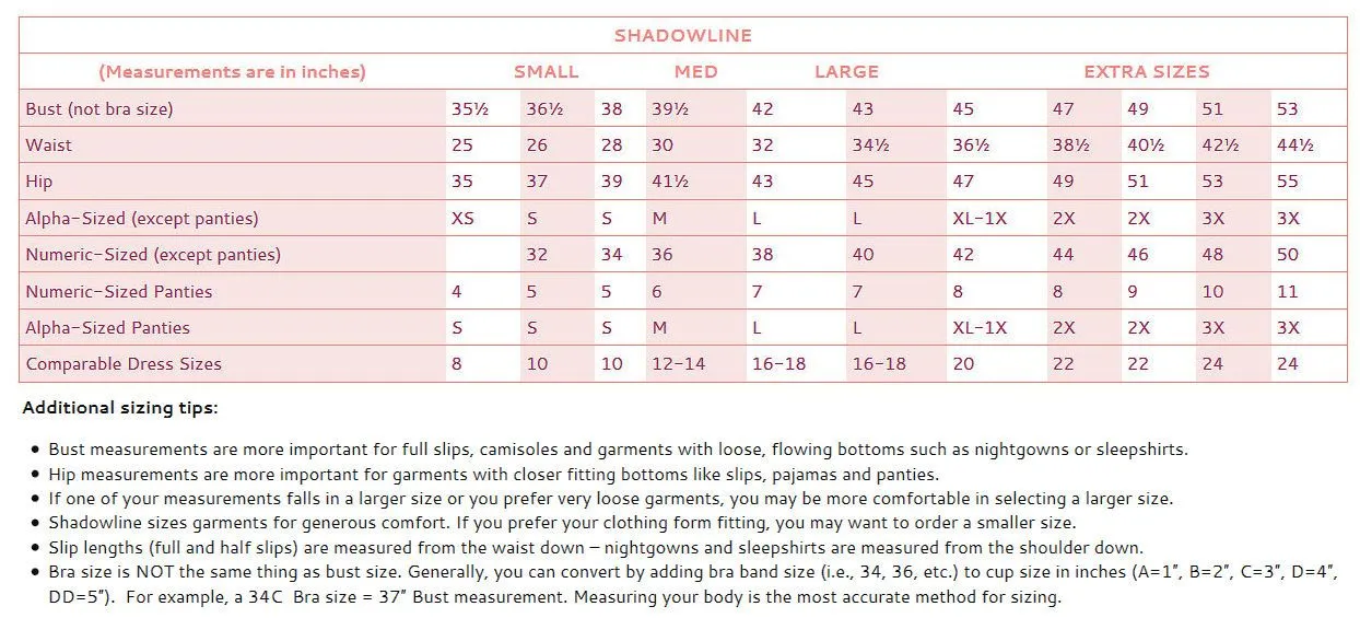 Shadowline Women's Pajama Set Silky Nylon Lace Cap Sleeve 76737