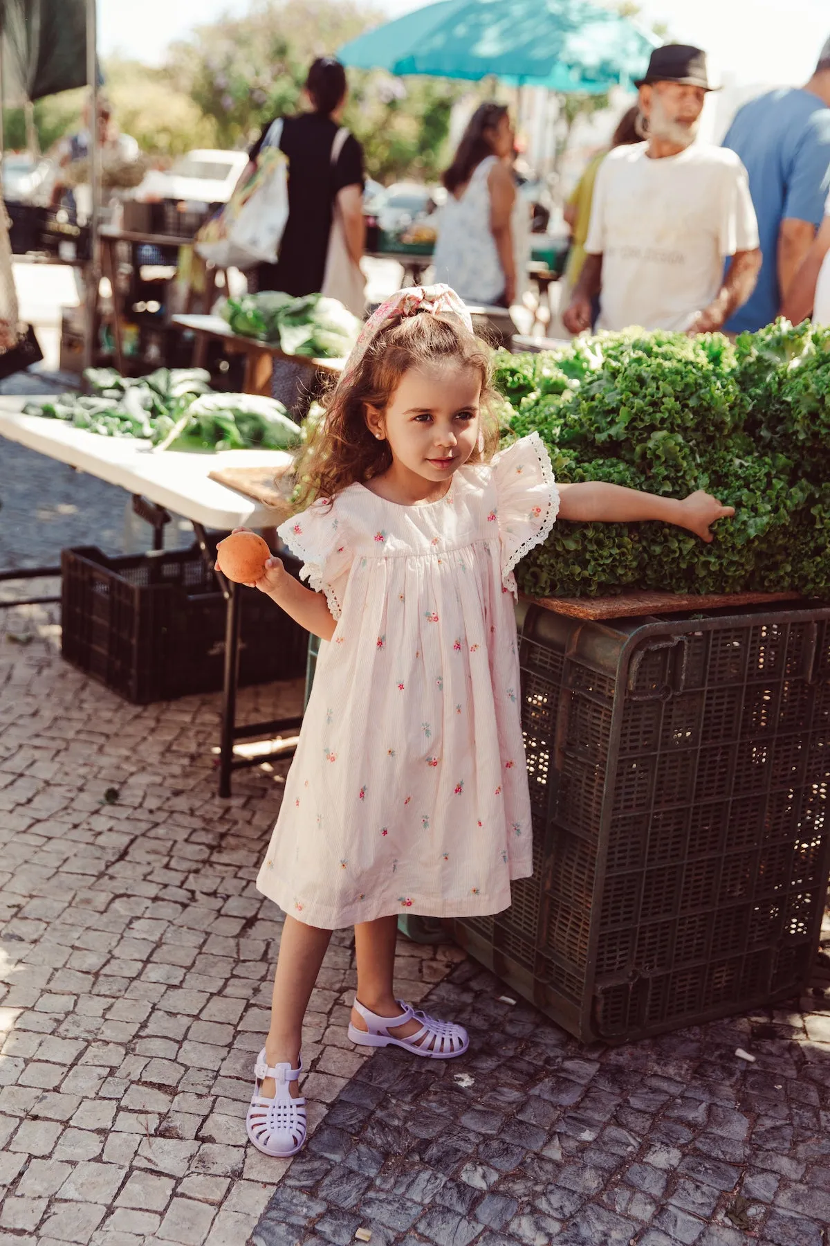 Shanti Pink Bouquet Stripes Dress