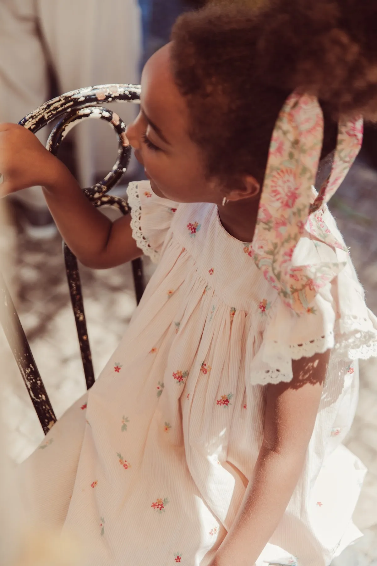 Shanti Pink Bouquet Stripes Dress