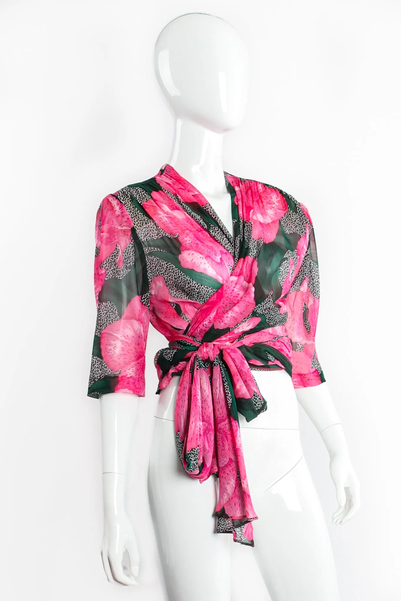 Sheer Floral Wrap Top & Palazzo Pant Set