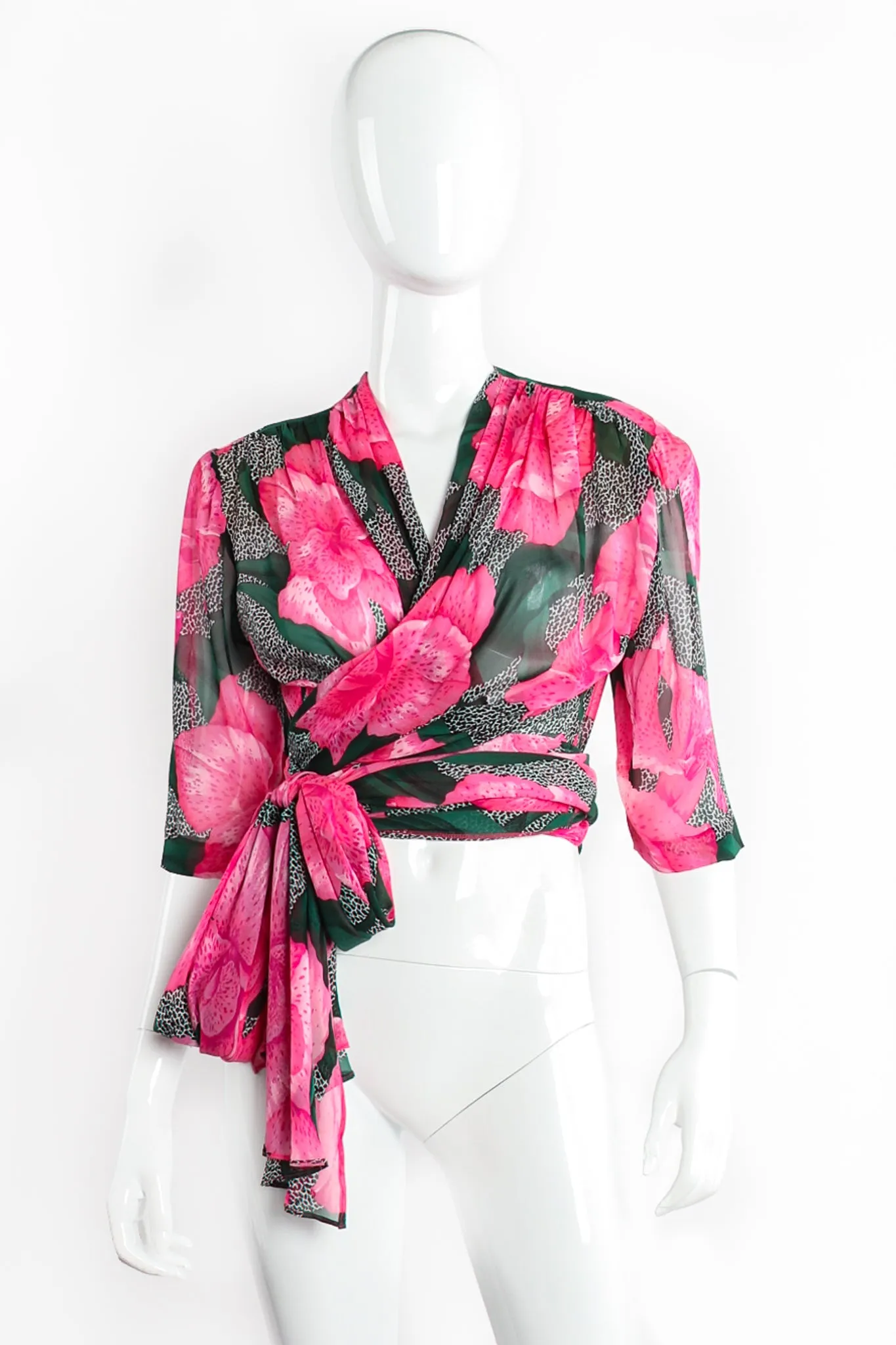 Sheer Floral Wrap Top & Palazzo Pant Set