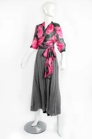 Sheer Floral Wrap Top & Palazzo Pant Set