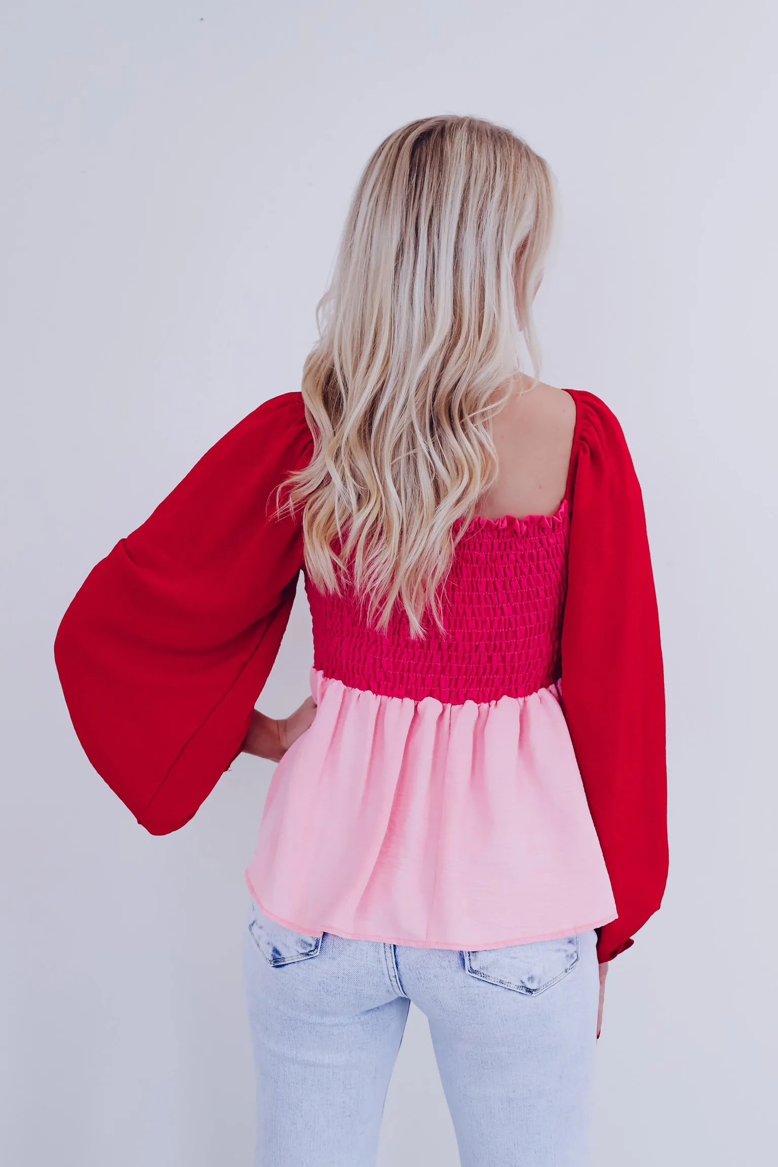 Shiloh Smocked Peplum Top - Pink
