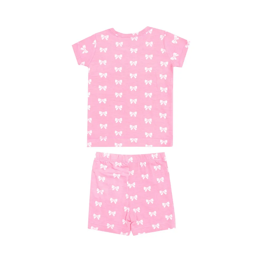 Short Loungewear Set | Pink Bows
