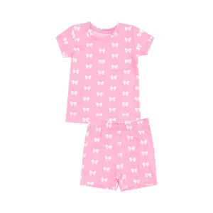 Short Loungewear Set | Pink Bows