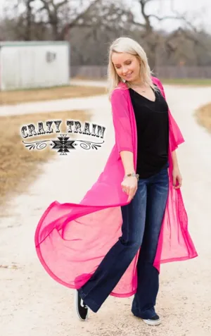 Short Round Duster in Pink