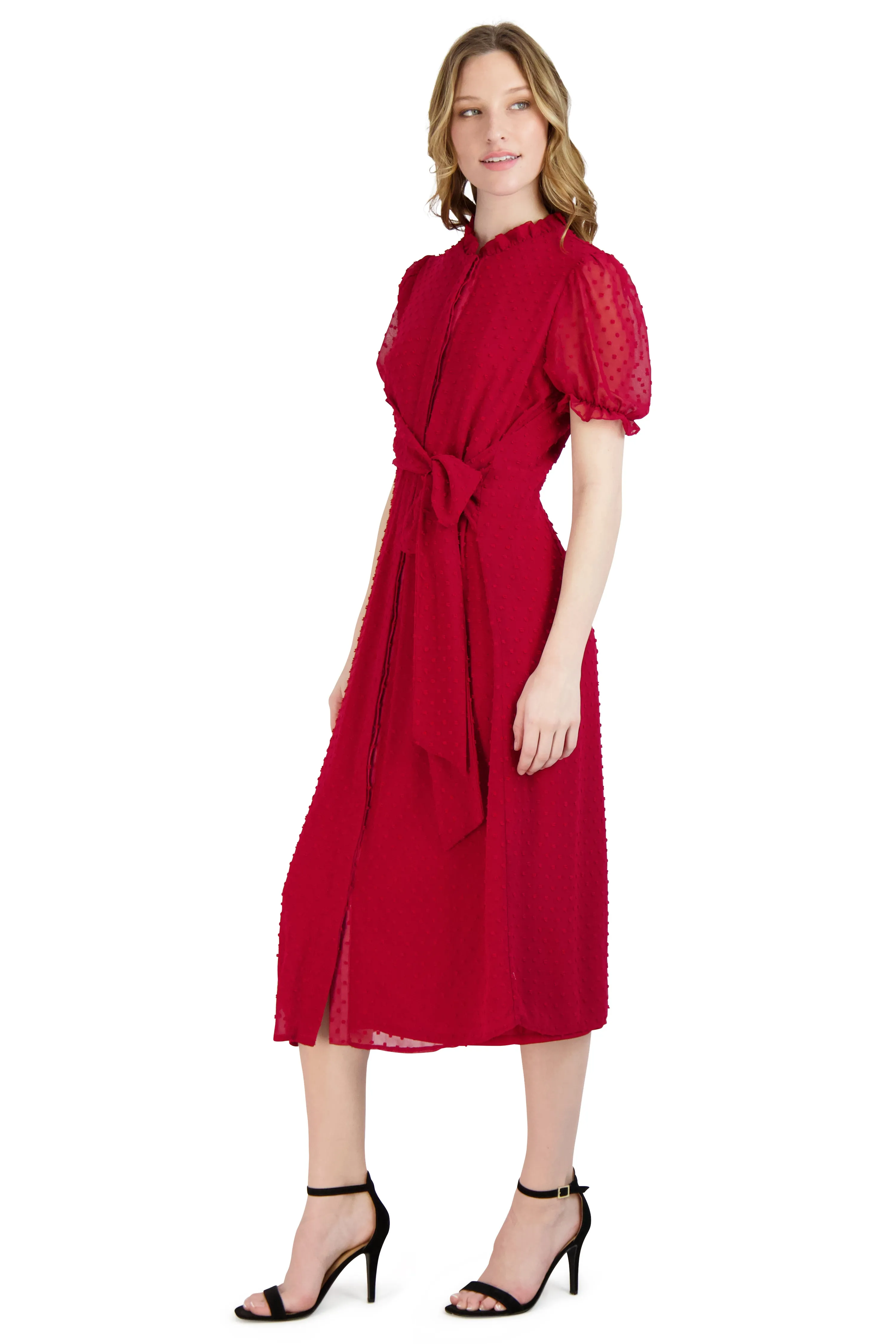 Short Sleeve Waist Tie Dress