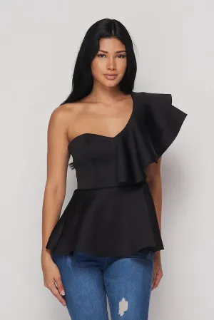 ShyAnn One Shoulder Peplum Top