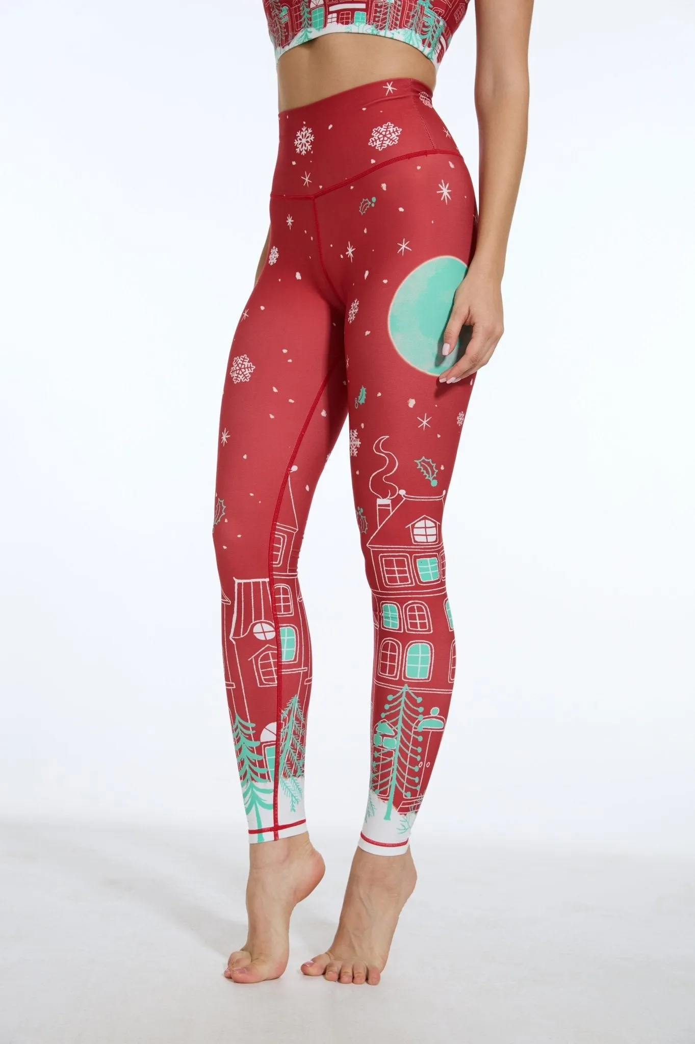 Silent Night Village High-waisted Leggings