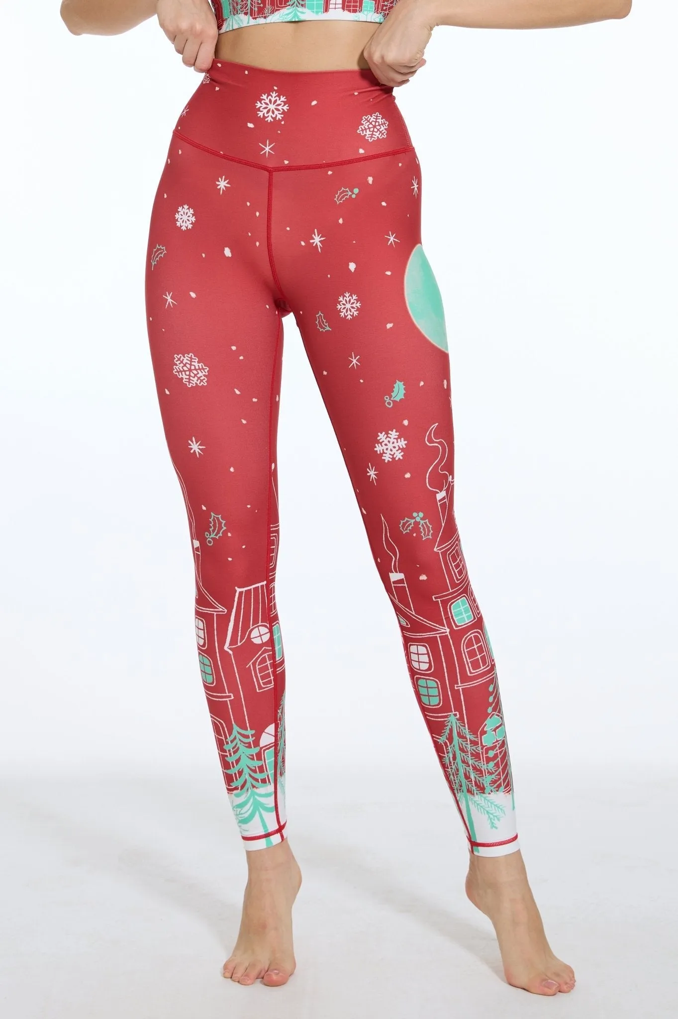 Silent Night Village High-waisted Leggings