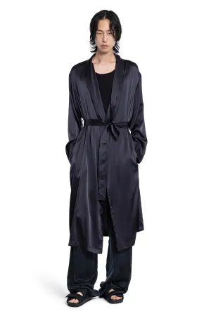 Silk Lounge Robe in Black