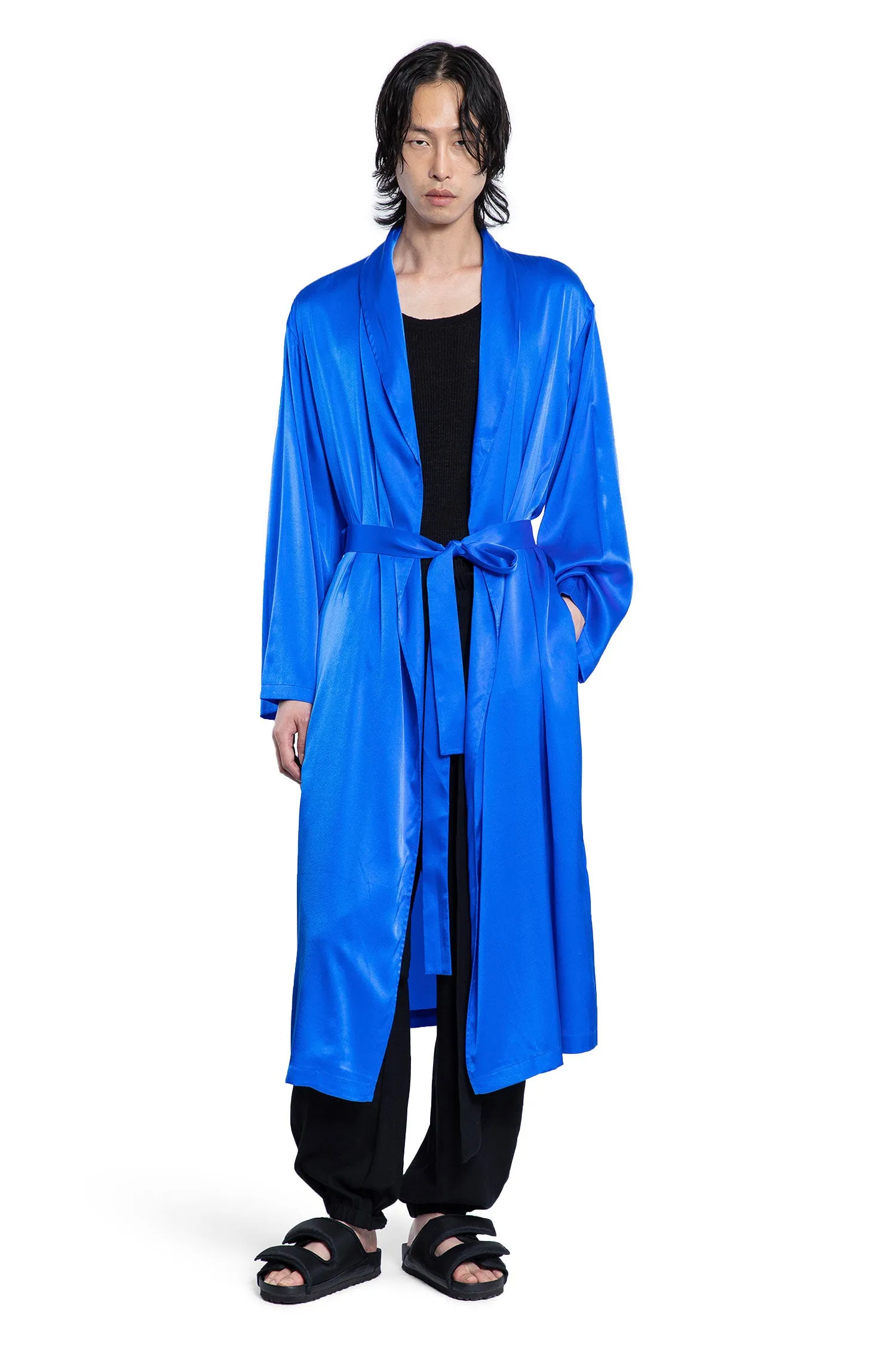 Silk Lounge Robe in Sapphire