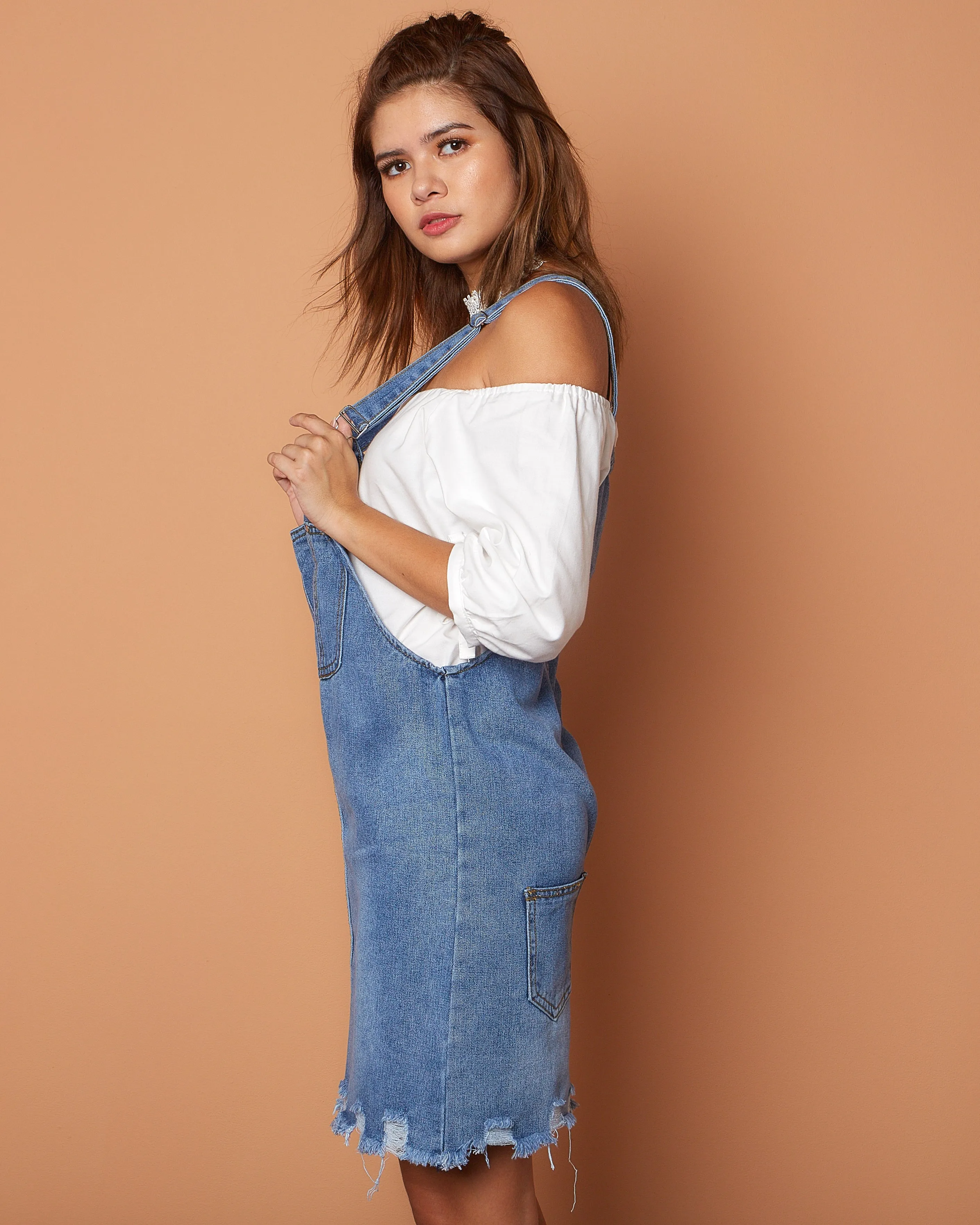 Slash Denim Jumper Skirt (J270)