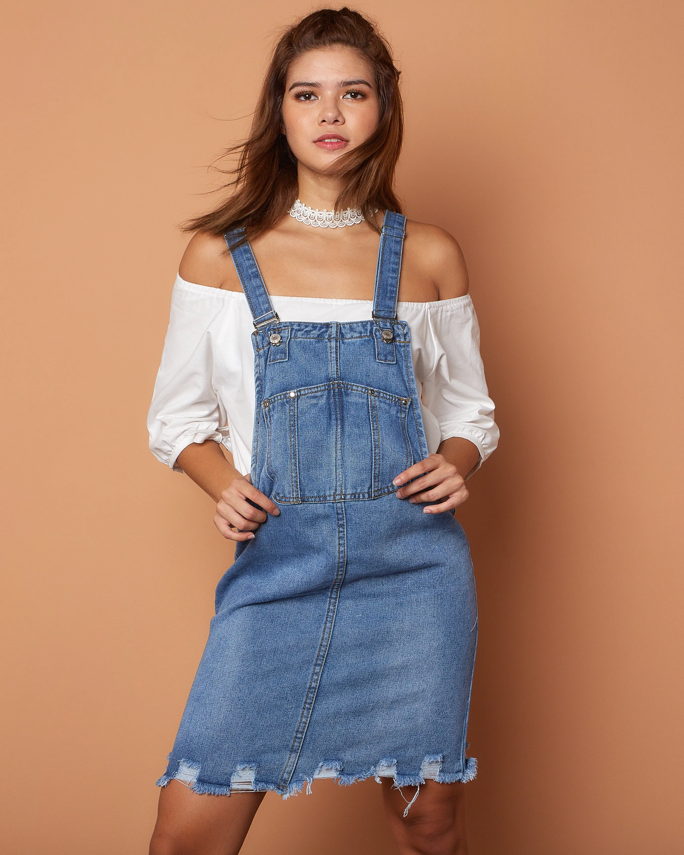 Slash Denim Jumper Skirt (J270)