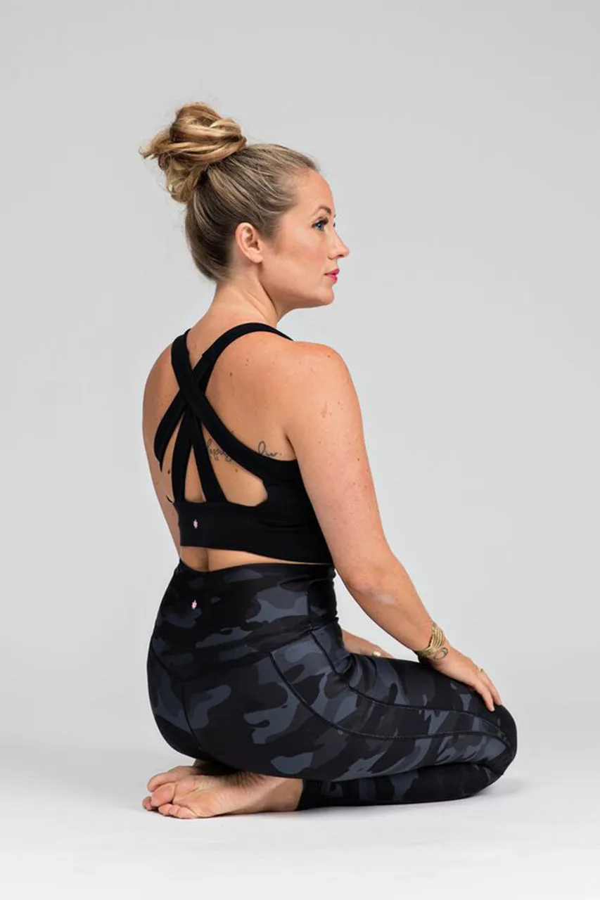 Slashed 7/8 Yoga Legging (Silver Camo)