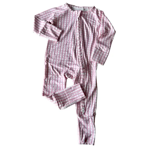 Sleep Romper | Pink Gingham