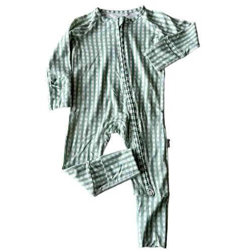 Sleep Romper | Sage Gingham
