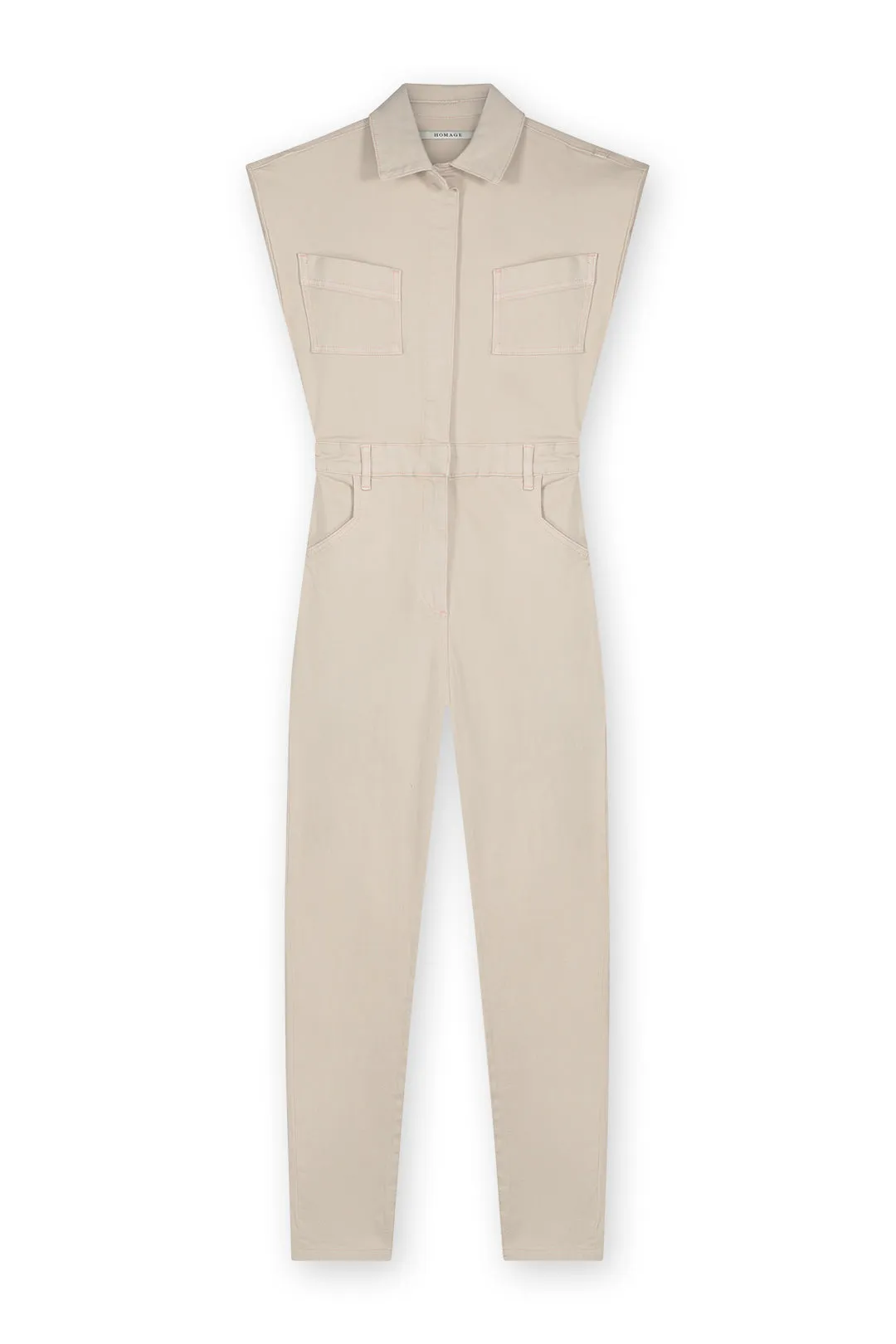Sleeveless Denim Jumpsuit