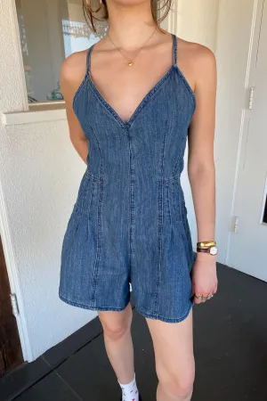 Sleeveless Denim Romper by For Good