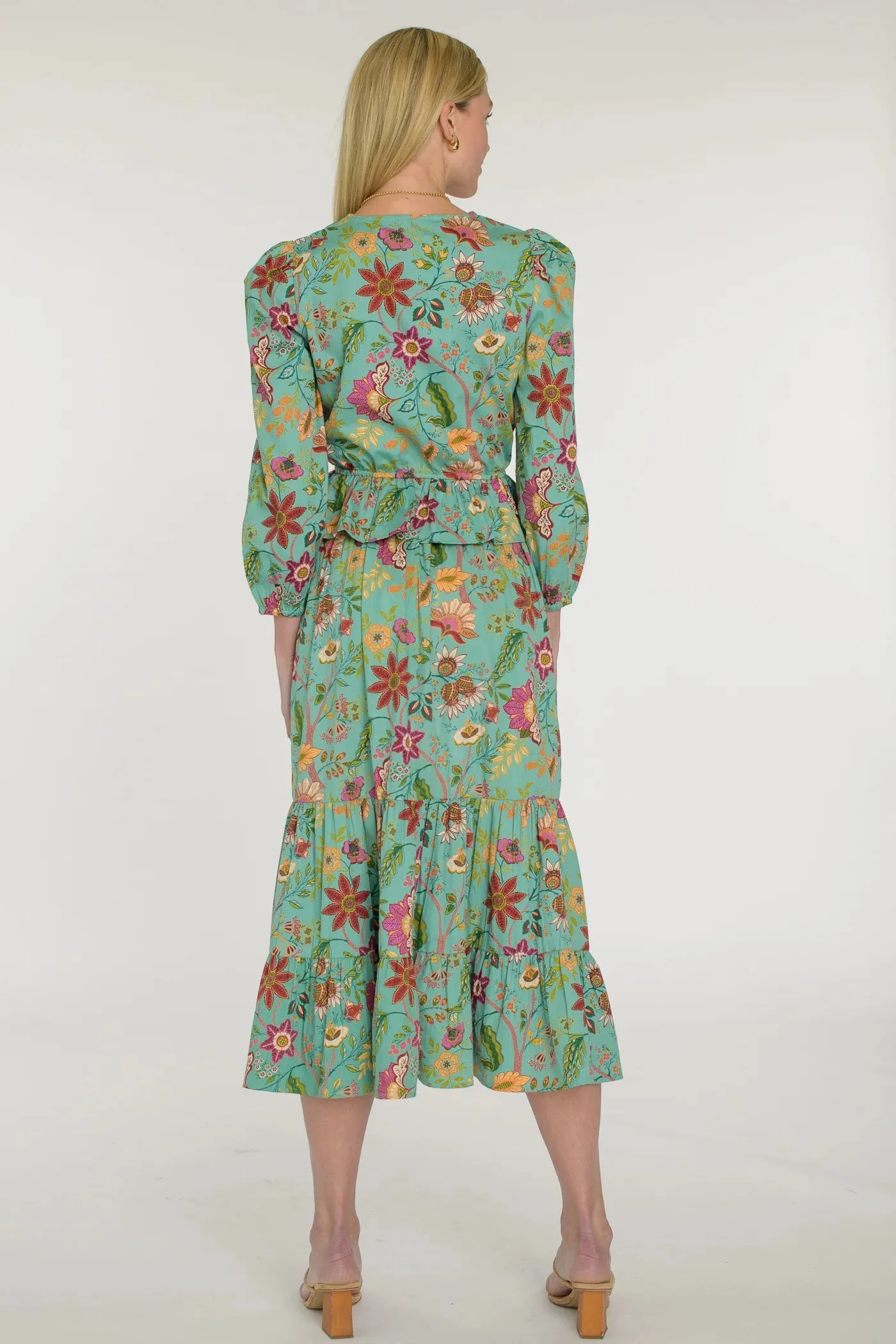 Sloane Top (Exotic Flowers Aquamarine)