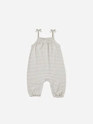 Smocked Jumpsuit || Periwinkle Stripe
