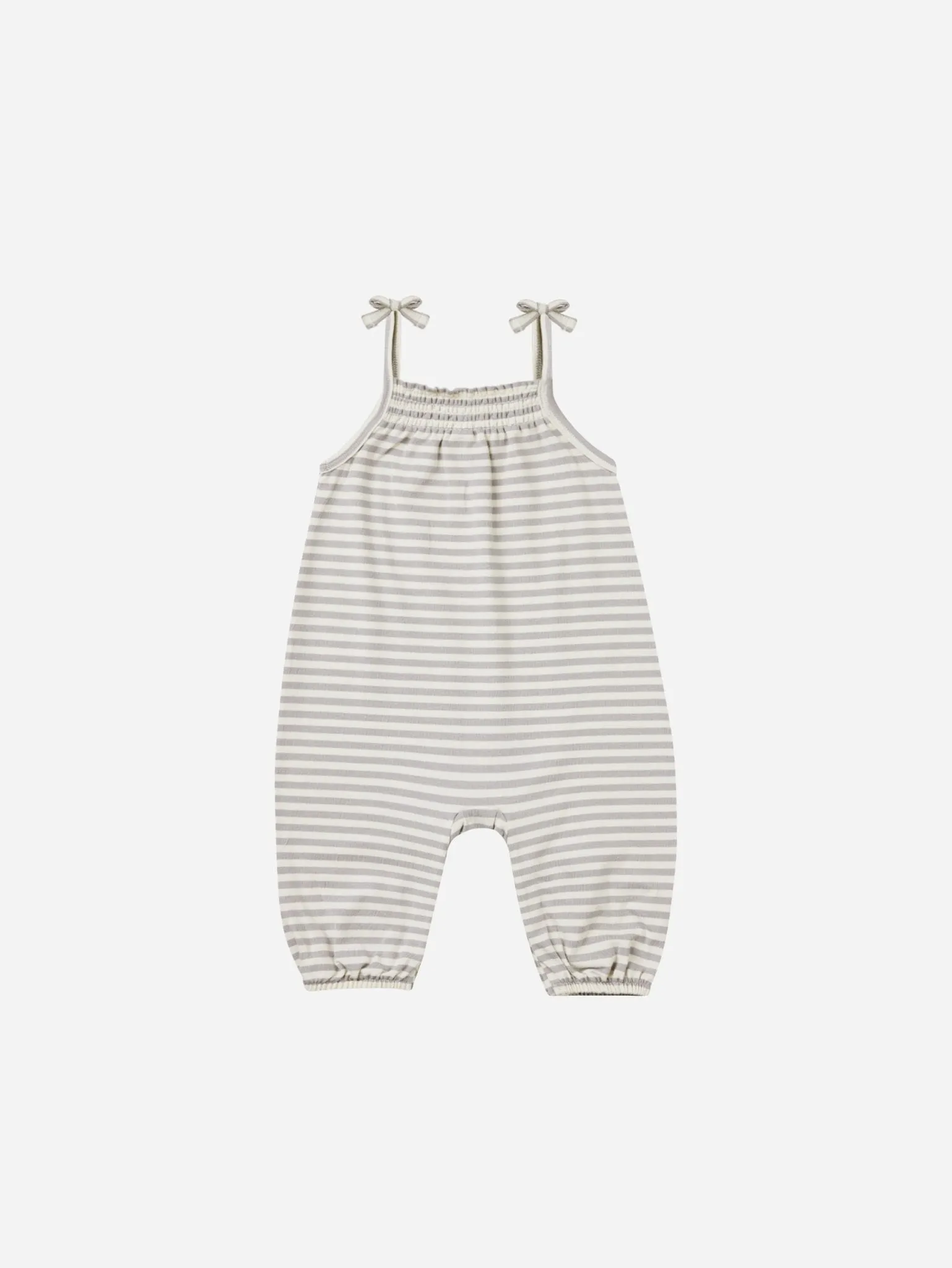 Smocked Jumpsuit || Periwinkle Stripe