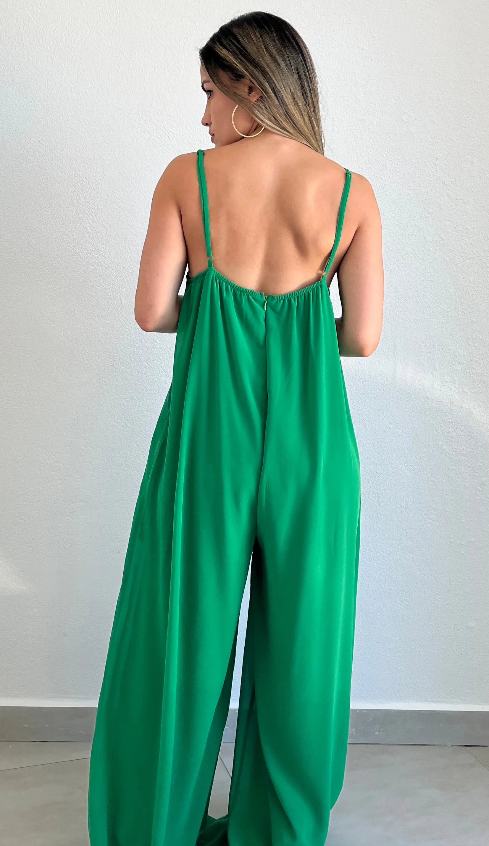 Social Calendar Green Palazzo Jumpsuit