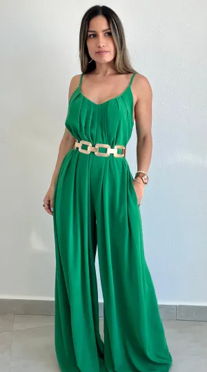 Social Calendar Green Palazzo Jumpsuit