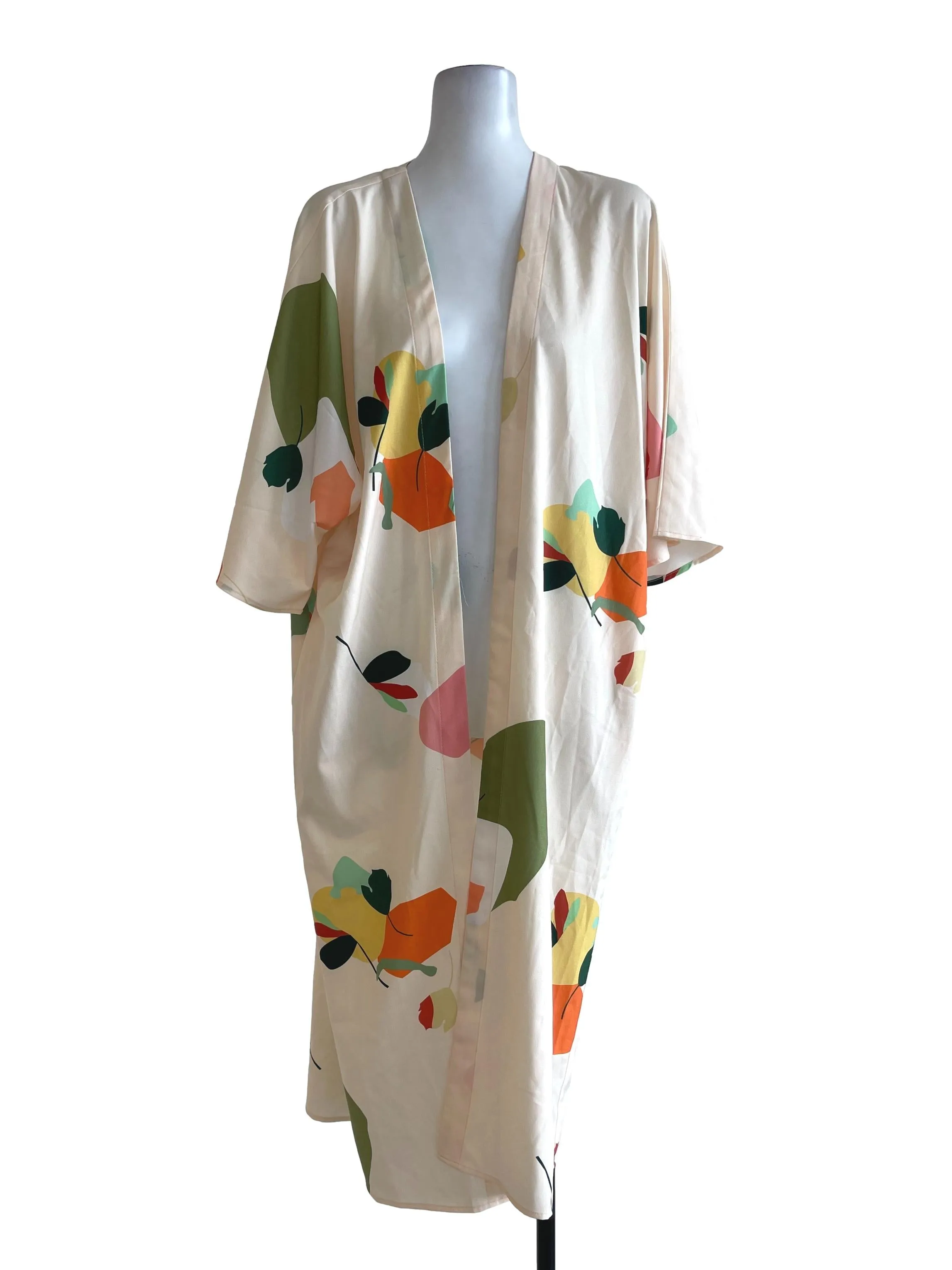 Soft Yellow Printed Long Cardigan TCL