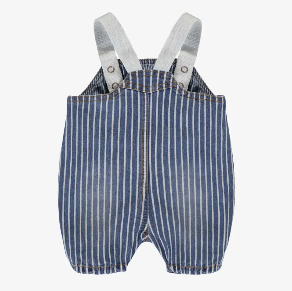 Souris Mini Blue/White Railroad Denim Overalls