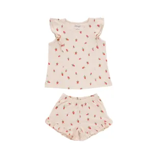 Strawberry Fields Ruffle Short Pajamas
