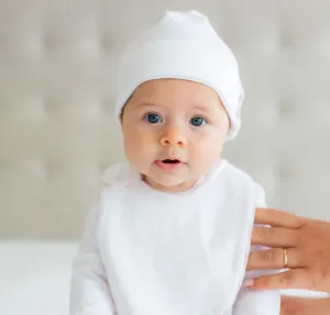Stripe Hat and Bib Set Pink