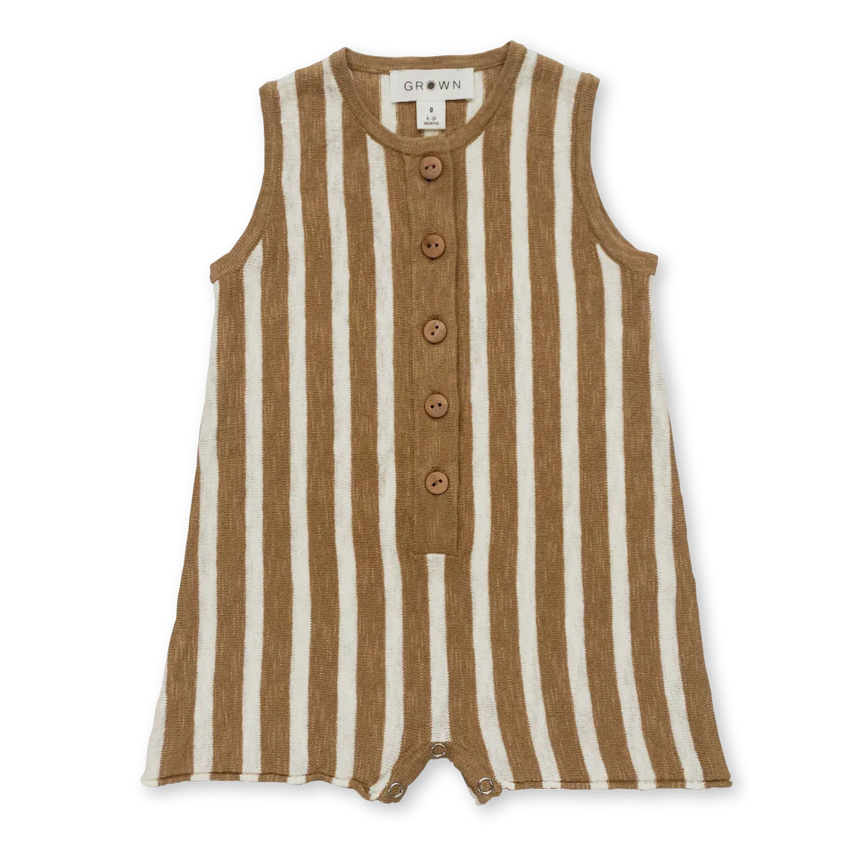 Striped Linen Playsuit - Cedar