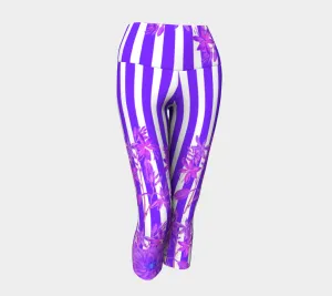 Stripes and Florals Purple Capri
