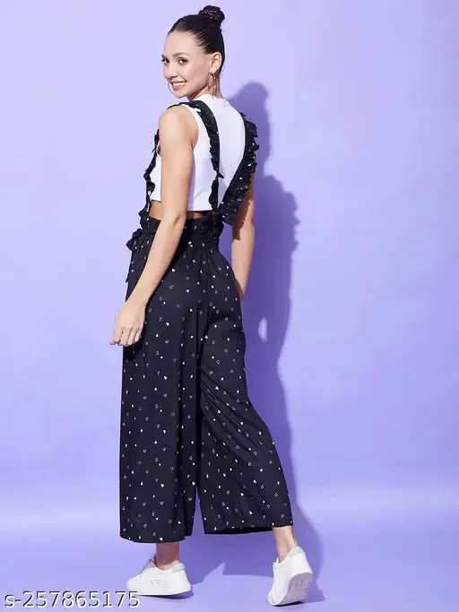StyleStone Womens Quirky Strapless Black Jumpsuits