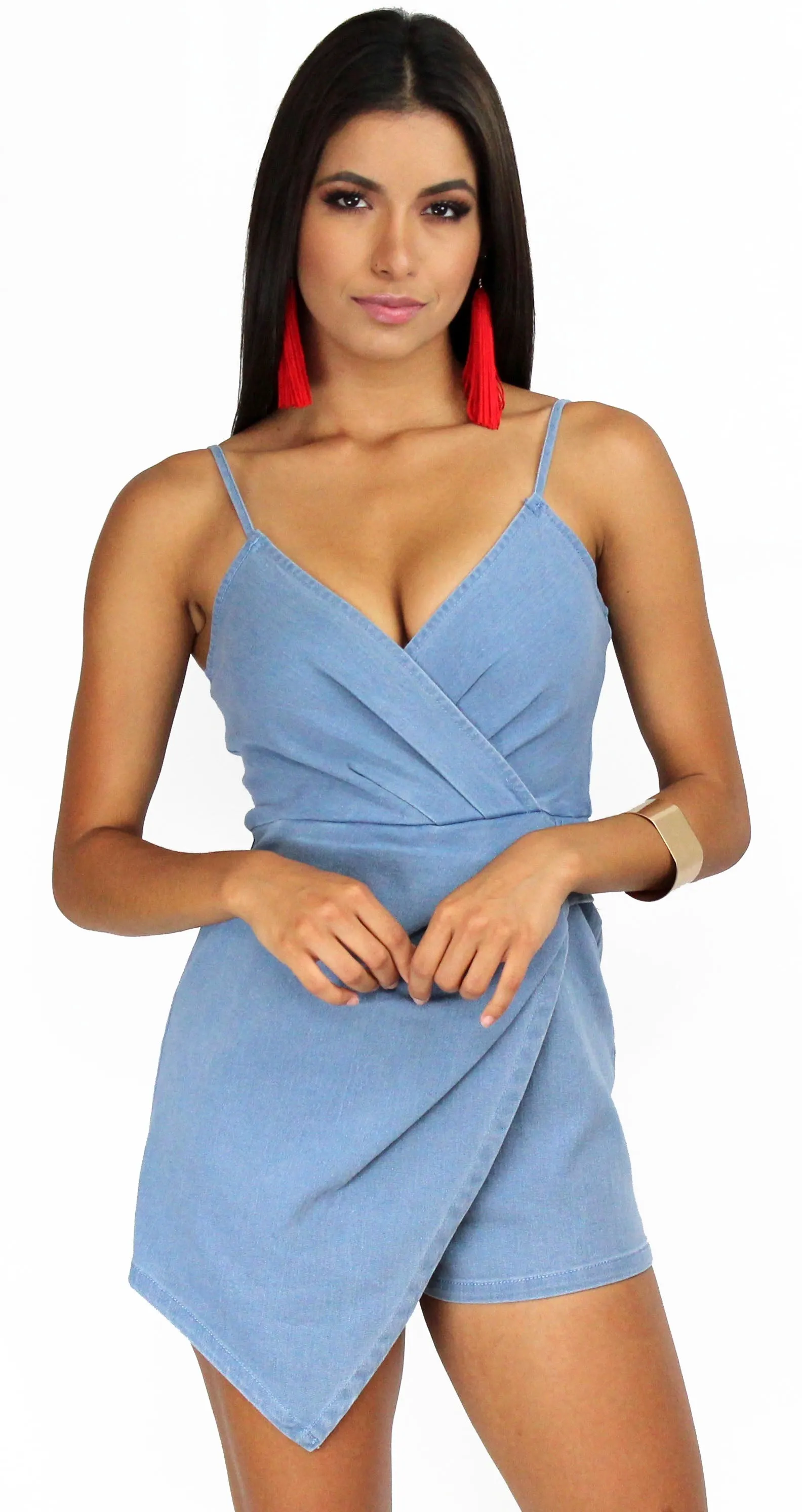 Sunlight Special Denim Asymmetrical Romper