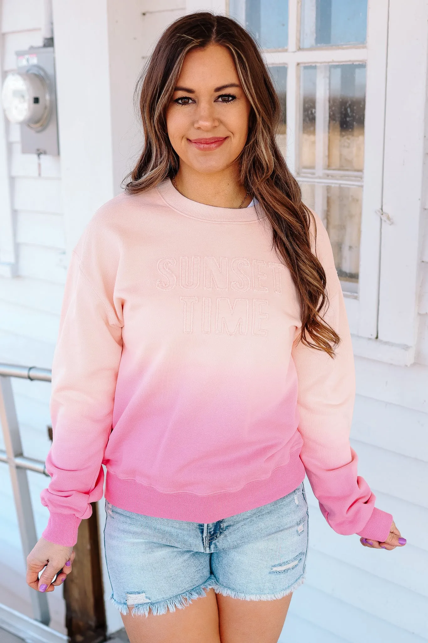 'Sunset Time' Dip Dye Sweatshirt