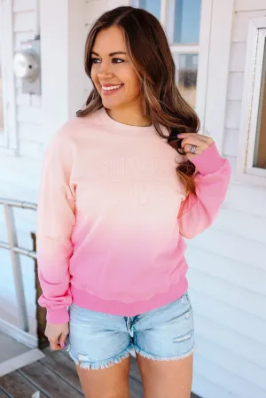 'Sunset Time' Dip Dye Sweatshirt