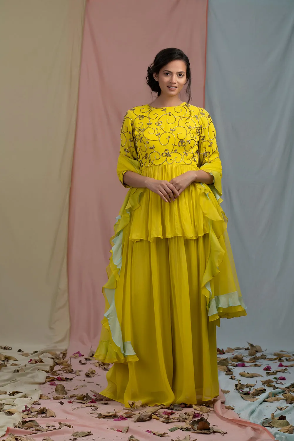 Sunshine Peplum Sharara Set