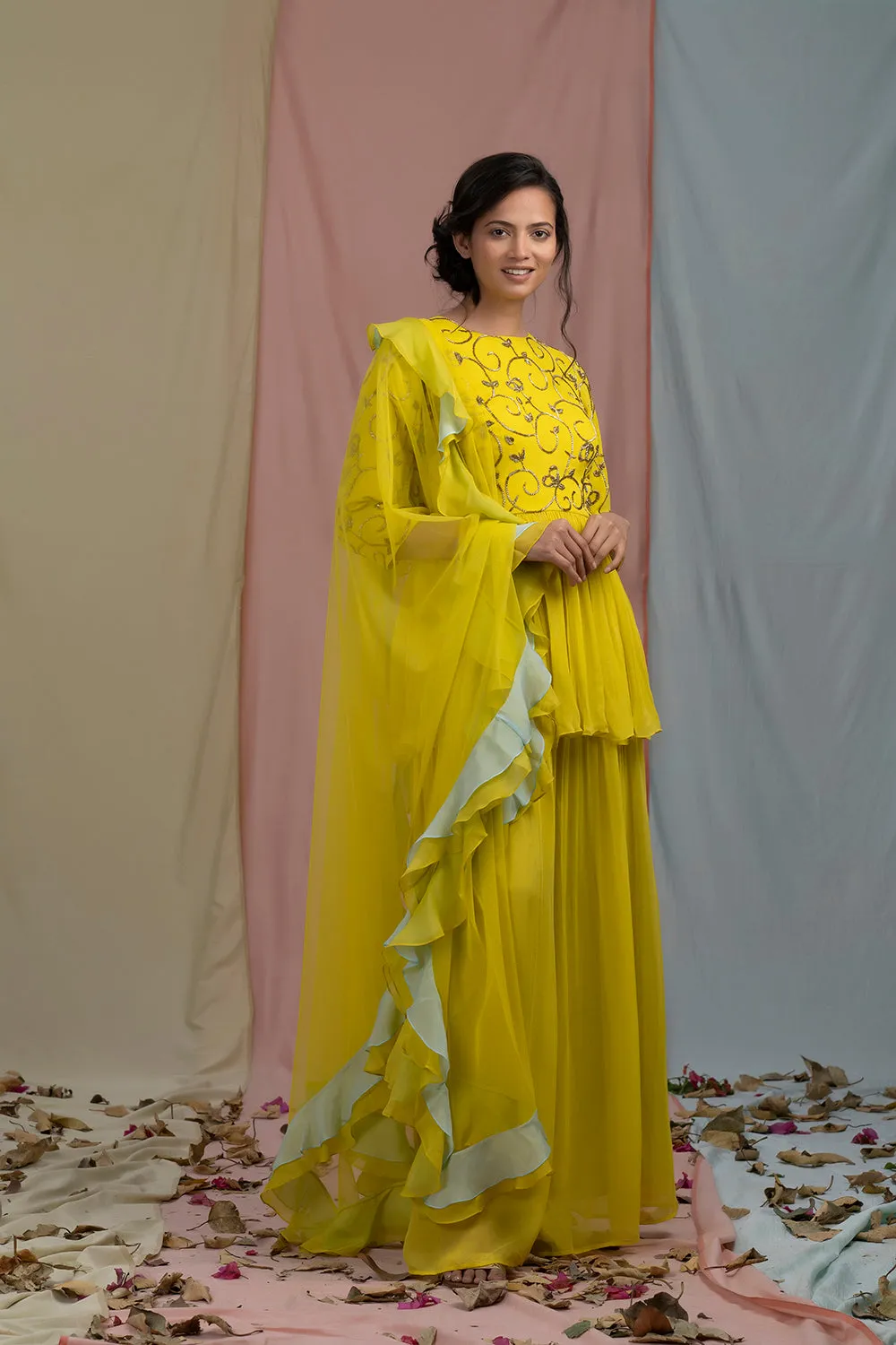 Sunshine Peplum Sharara Set