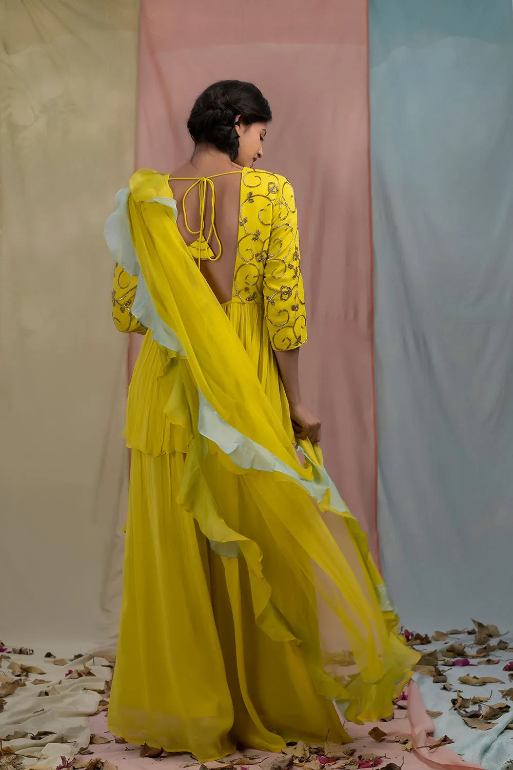 Sunshine Peplum Sharara Set