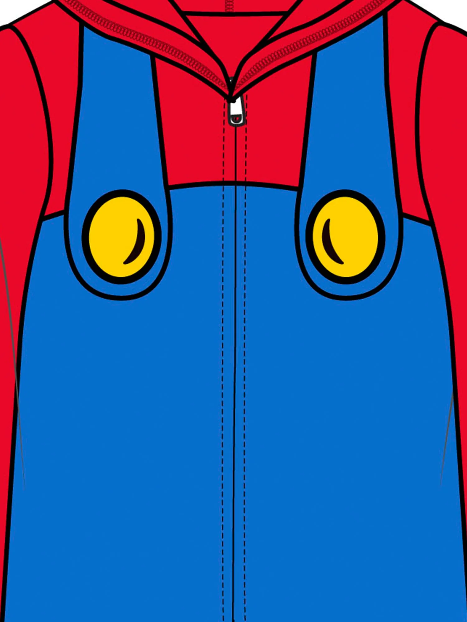 Super Mario Boys Onesie Pajamas Hooded One-Piece Blanket Sleeper, XS-L, Red