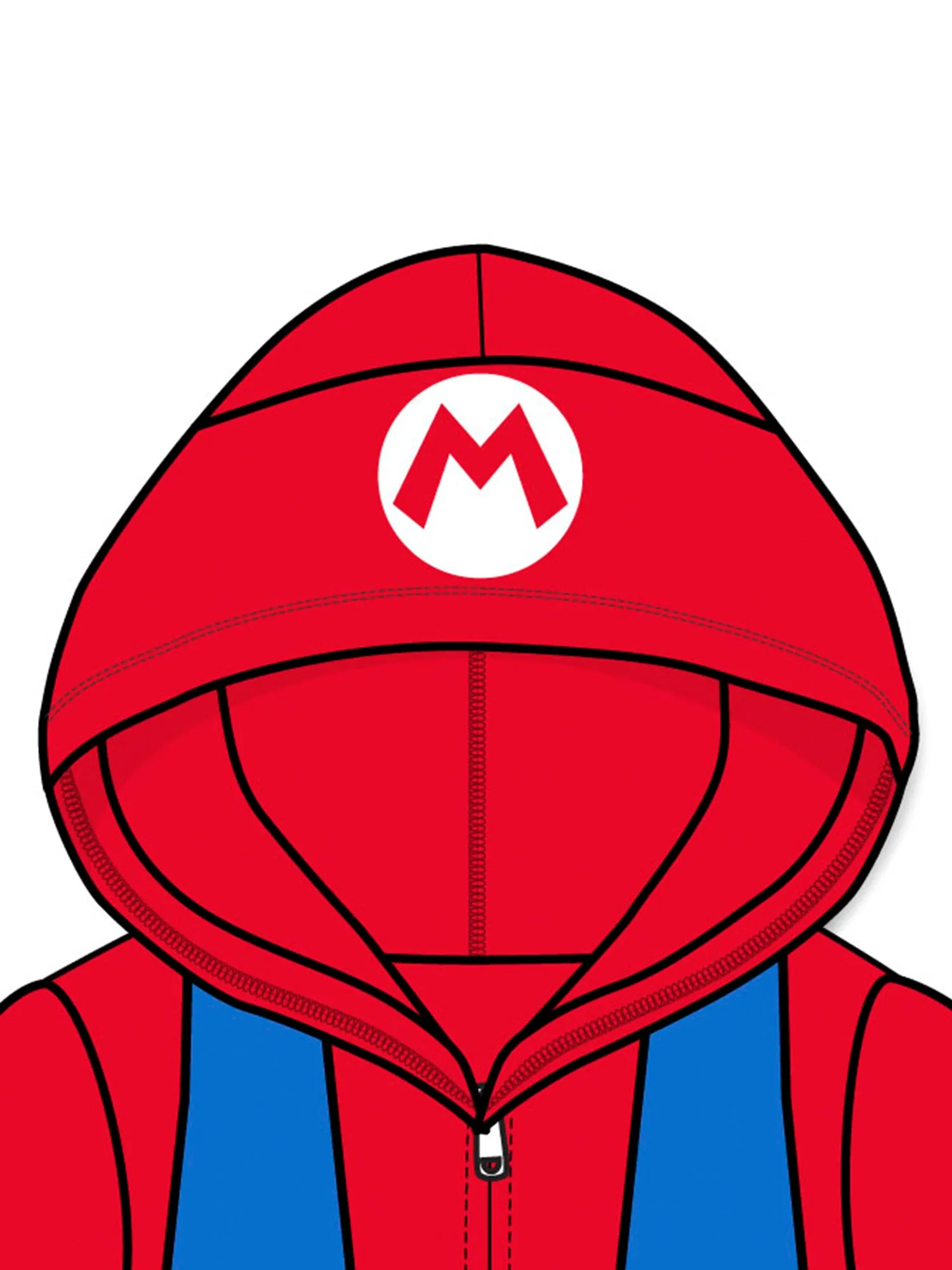 Super Mario Boys Onesie Pajamas Hooded One-Piece Blanket Sleeper, XS-L, Red