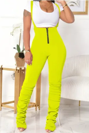 Suspender Stacked Jumpsuit