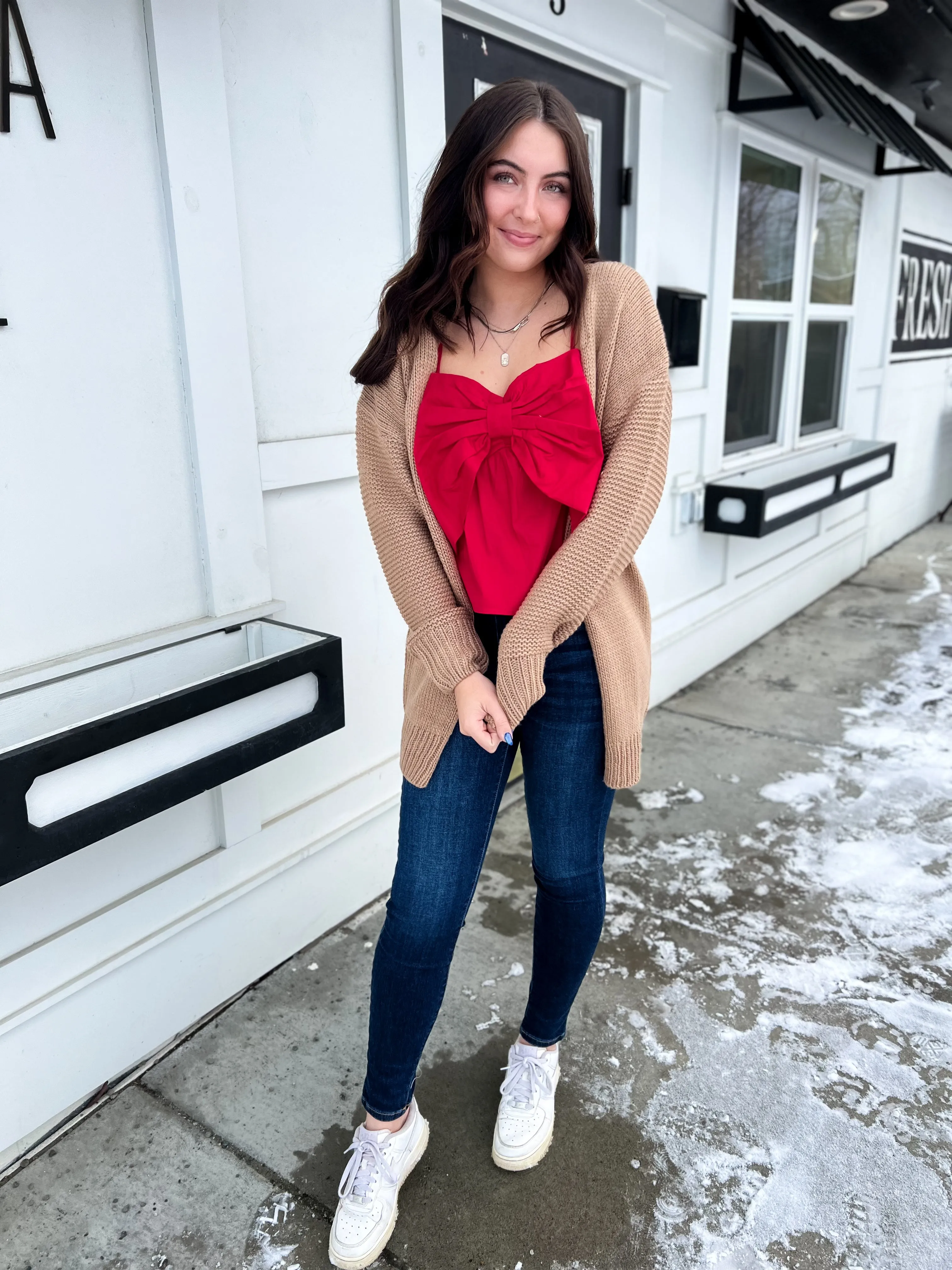 Sweetheart Bow Coquette Tank- Red